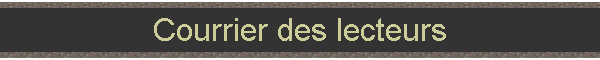 Courrier des lecteurs